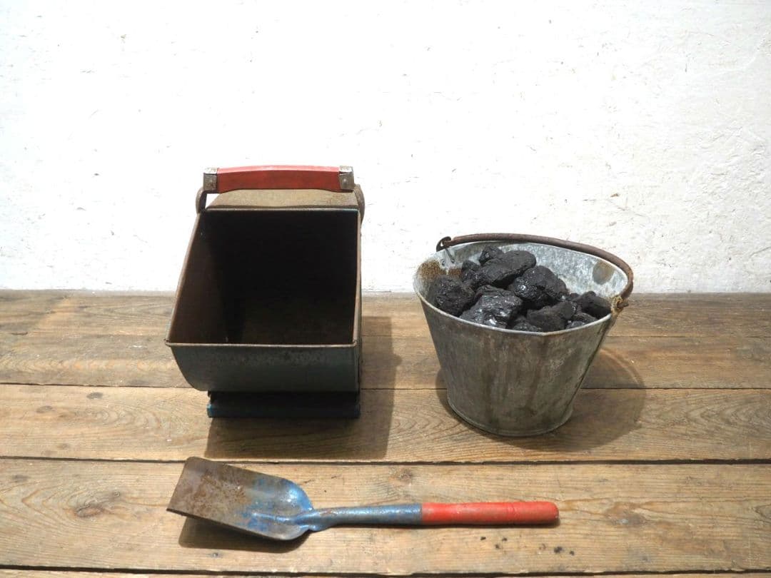 1393 アンティーク　コールボックス　炭入れ　バケツ　薪ストーブ　暖炉　レトロ