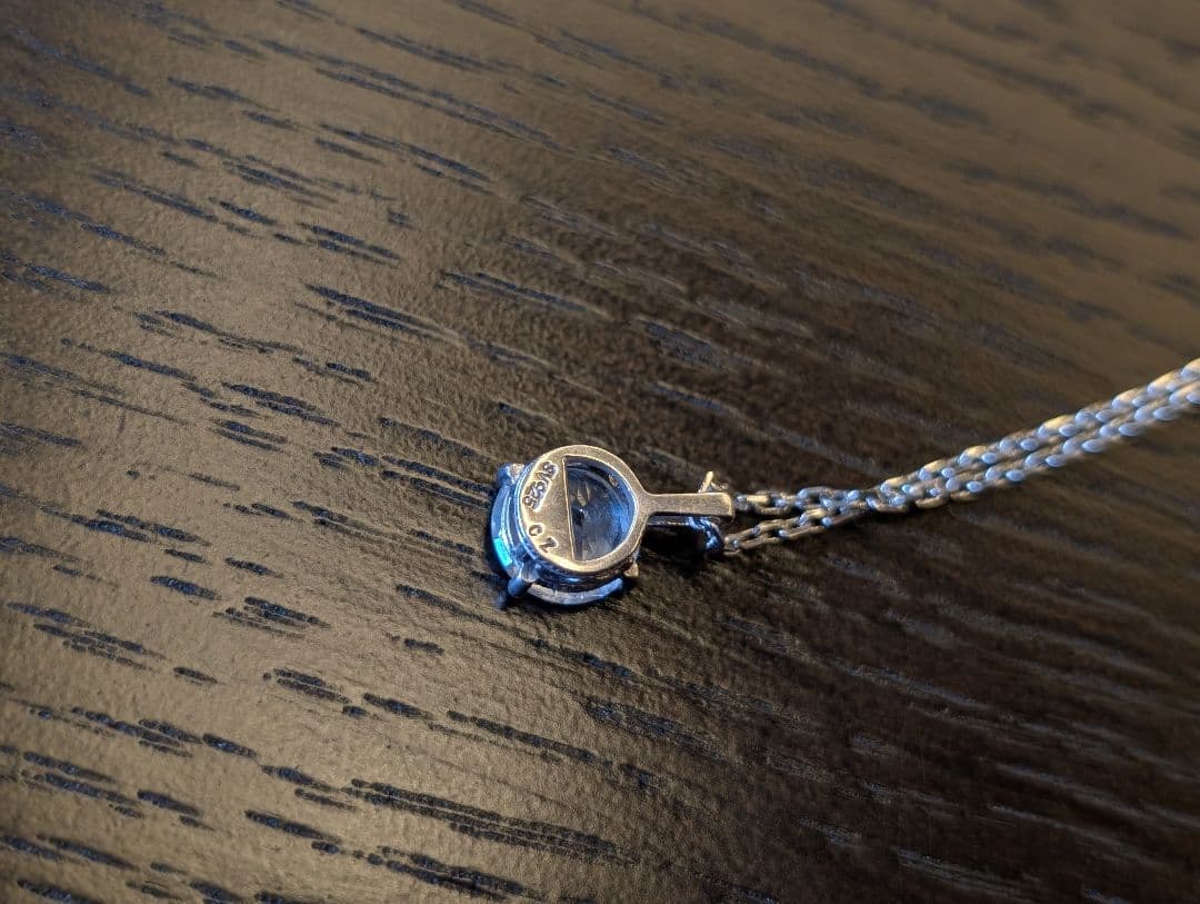 プラチナネックレスチェーン　シルバージルコニアネックレスチャーム