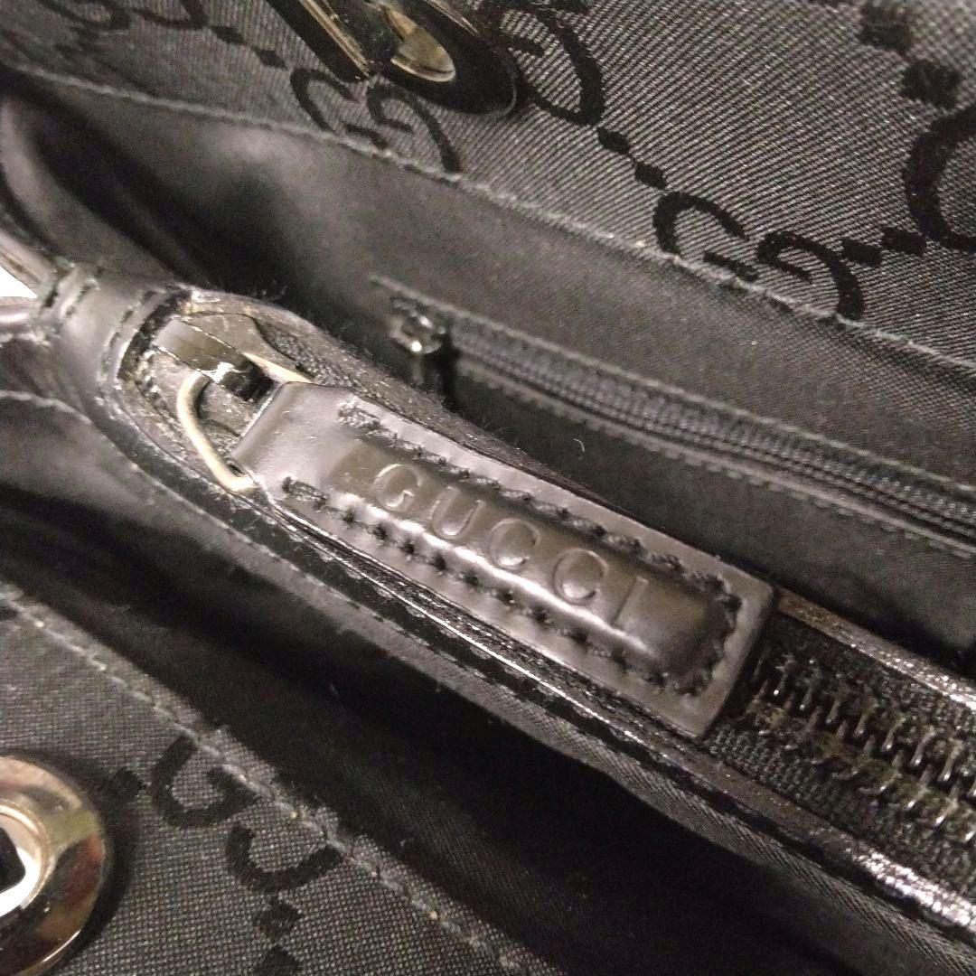 GUCCI　トートバッグ　ハンドバッグ　ナイロン　GG　バンブー　総柄