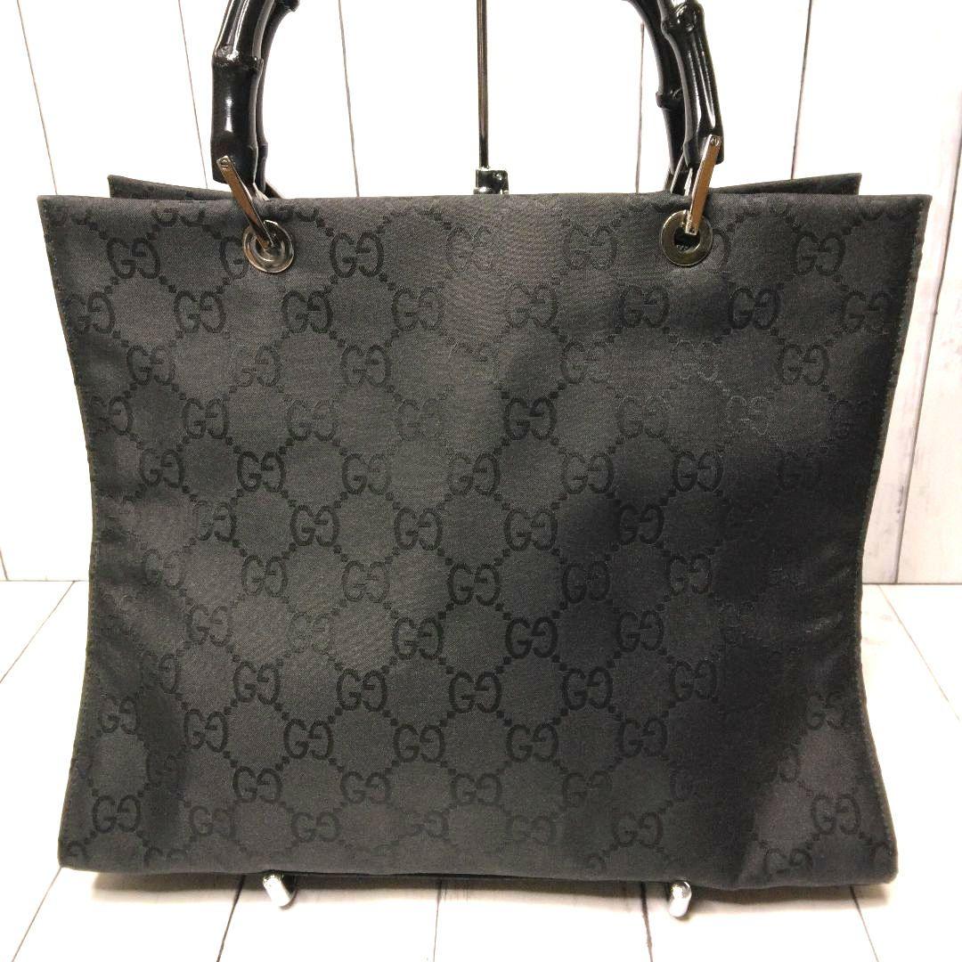GUCCI　トートバッグ　ハンドバッグ　ナイロン　GG　バンブー　総柄