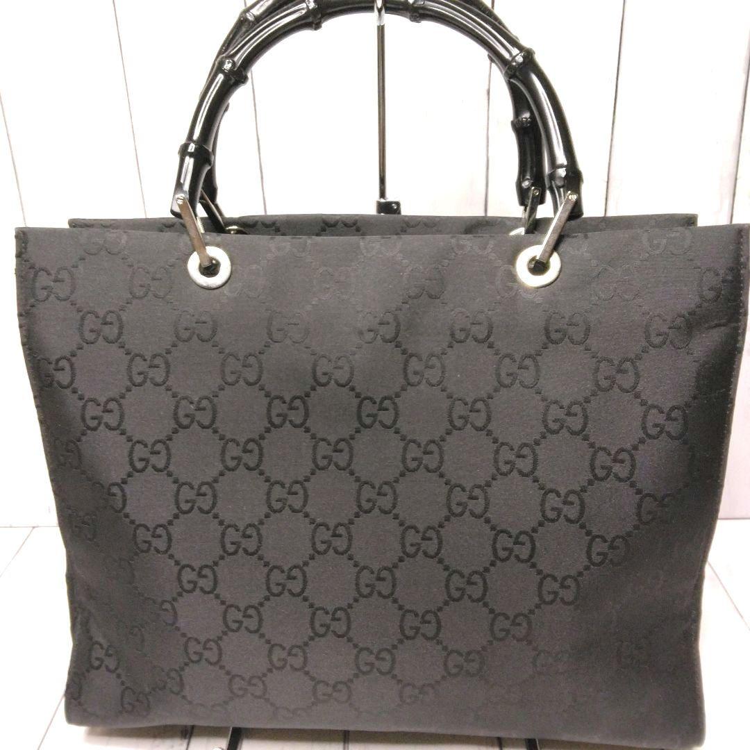 GUCCI　トートバッグ　ハンドバッグ　ナイロン　GG　バンブー　総柄