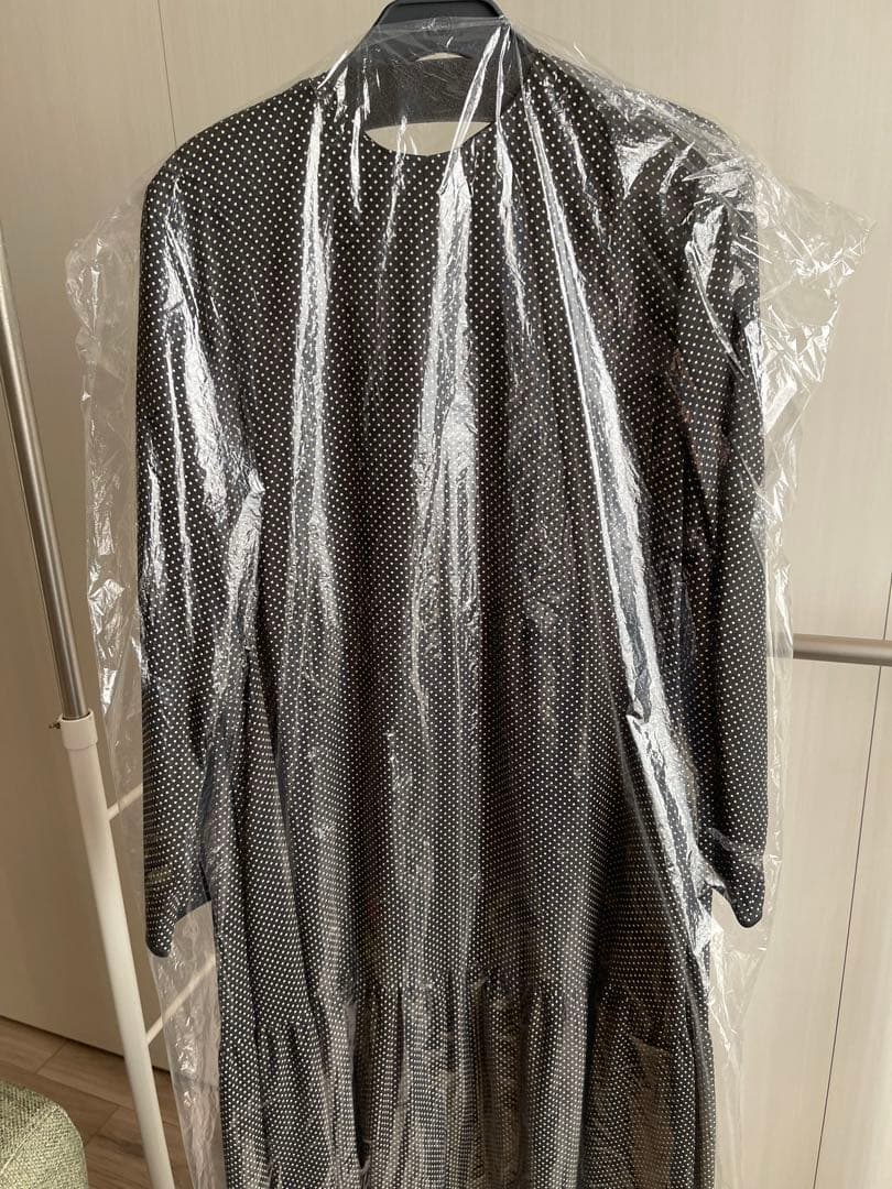 Ballsey ミニドットプリントフレアギャザーワンピース