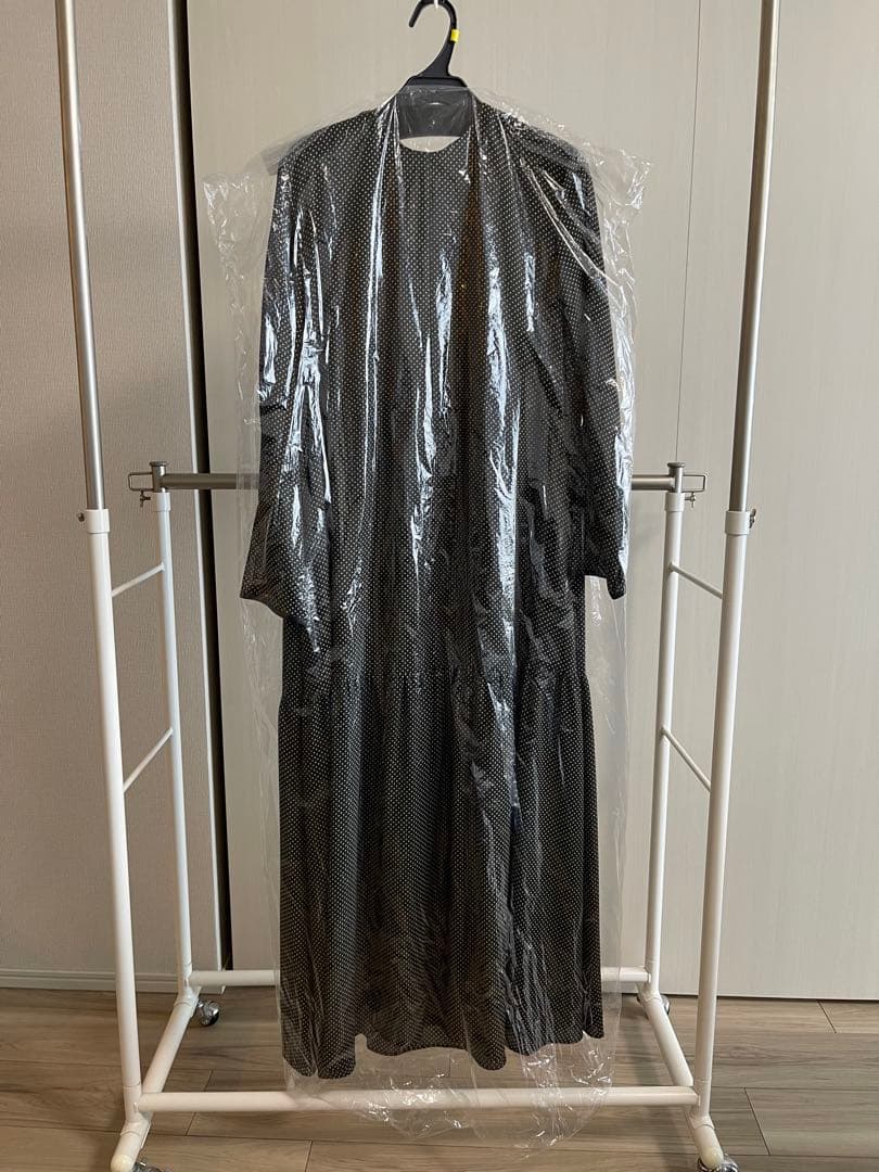 Ballsey ミニドットプリントフレアギャザーワンピース