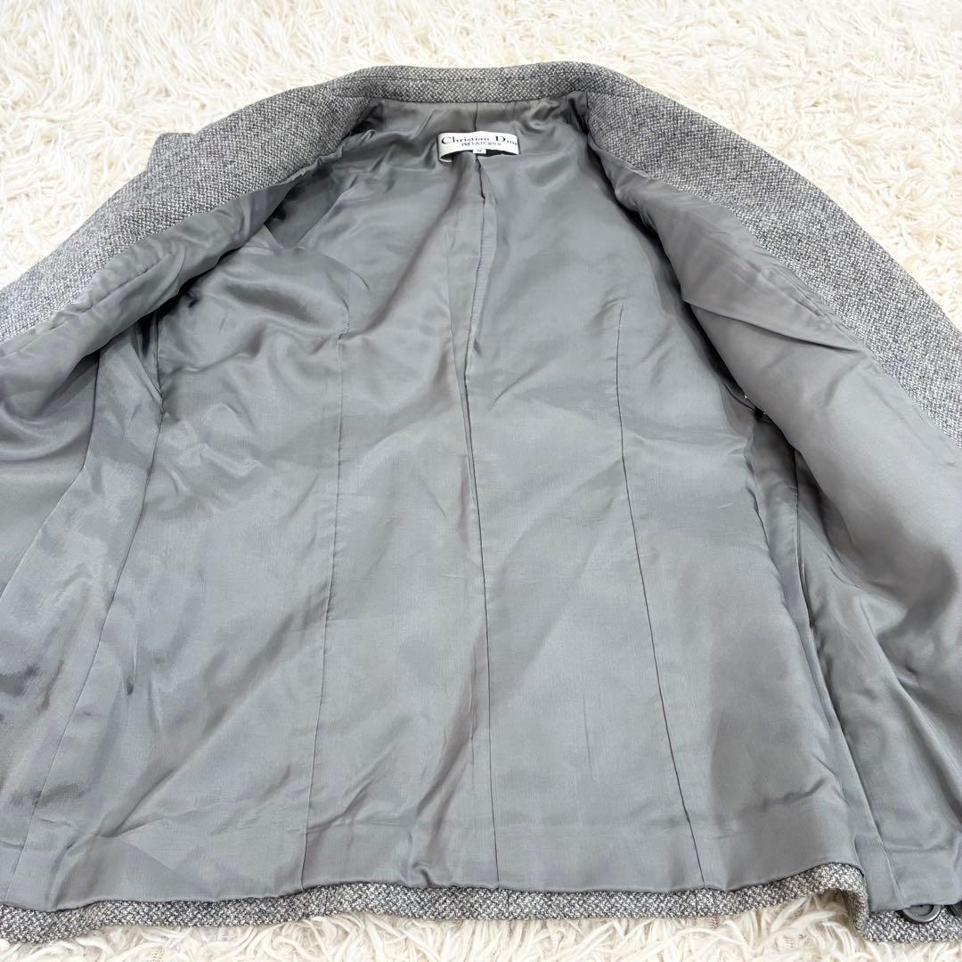Christian Dior グレー ウール混 テーラードジャケット M