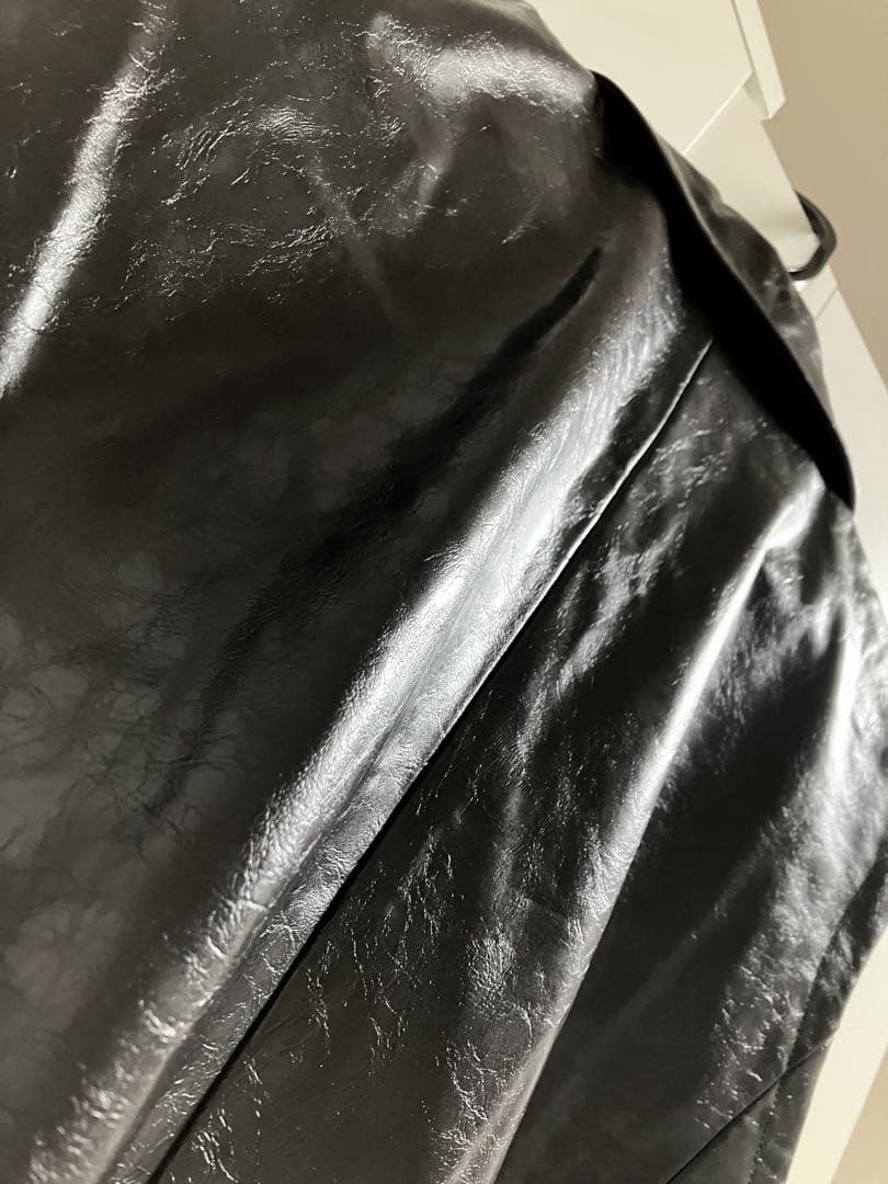 Ameri CRASH FAKE LEATHER N/S JACKET タグ付き