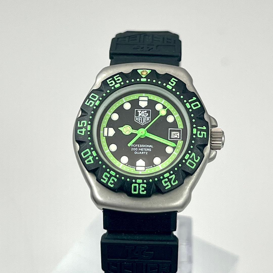 希少✨　タグホイヤー　ブラック文字盤　グリーン　フォーミュラ1 純正ベルト