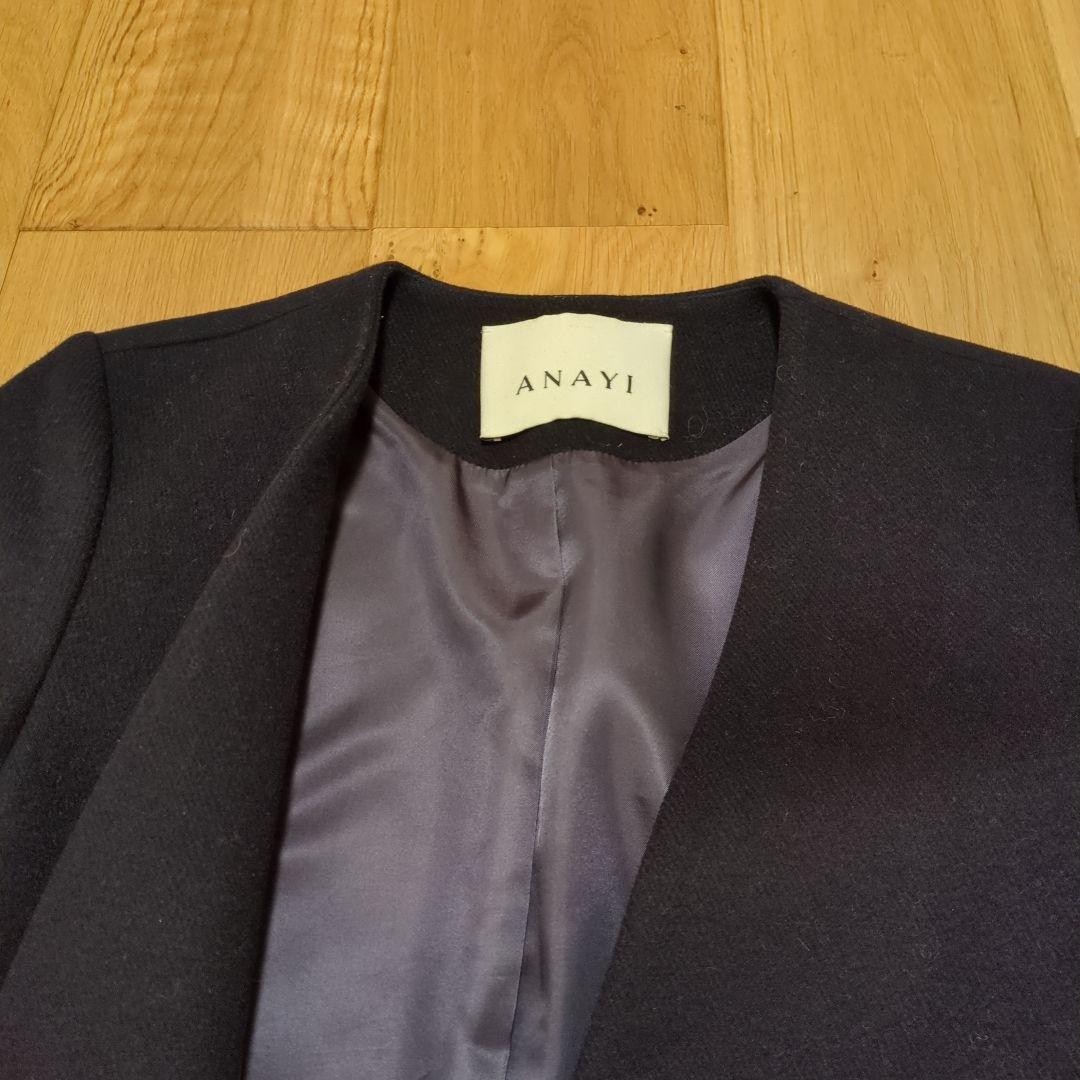 ANAYI ネイビー チェスターコート