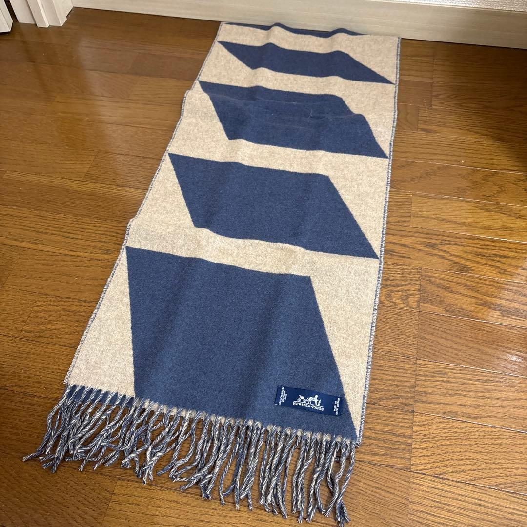 エルメス　HERMES カシミヤ　マフラー カザック・オプティック