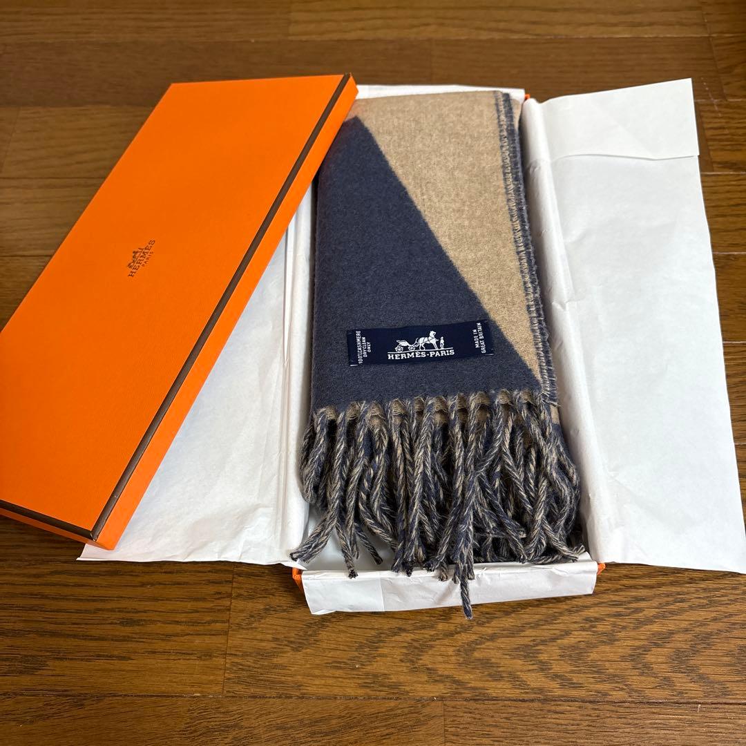 エルメス　HERMES カシミヤ　マフラー カザック・オプティック