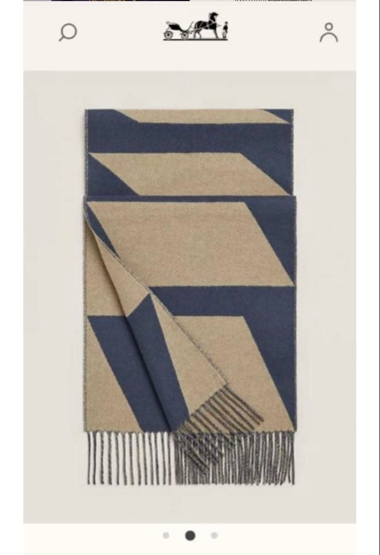 エルメス　HERMES カシミヤ　マフラー カザック・オプティック