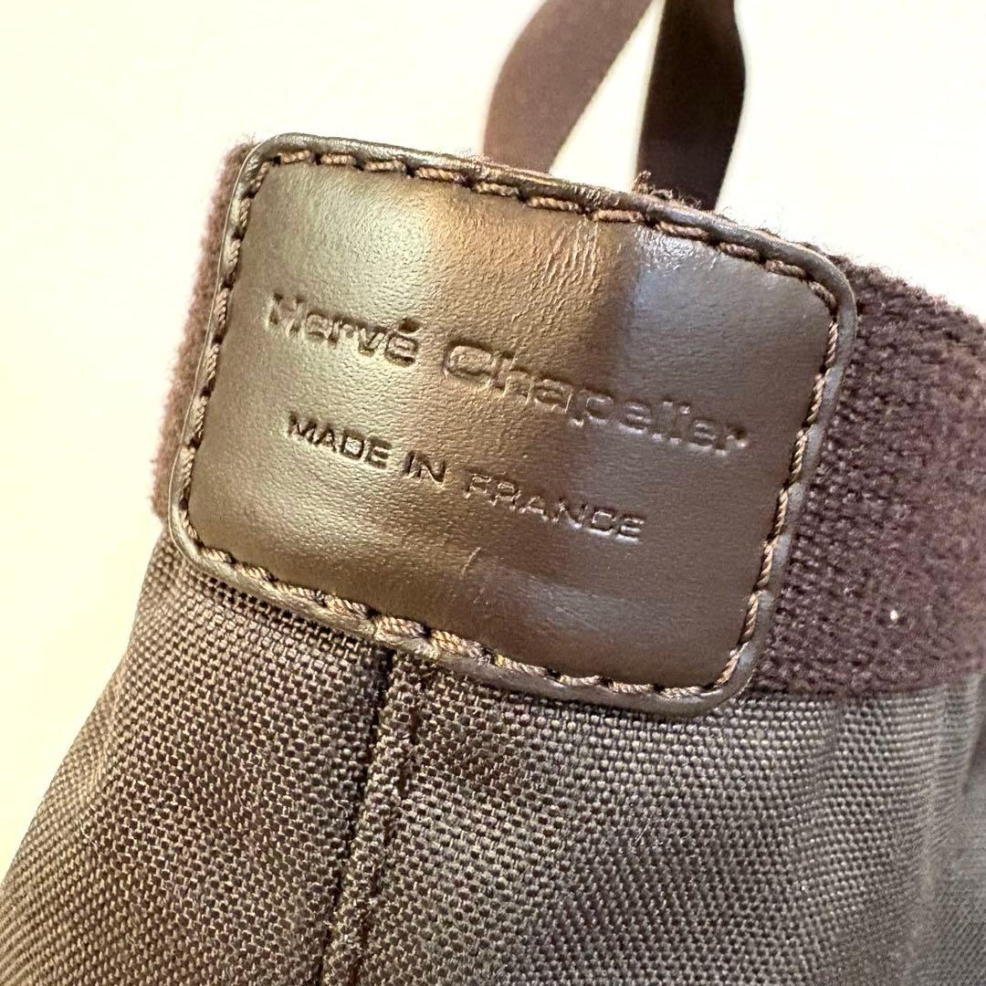 【美品】エルベシャプリエ 707c ノワール　モカ　舟形 トートバッグ M