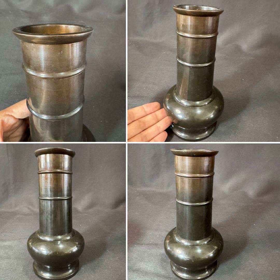 G21 送料無料　唐銅皆具　建水　尺立　水指　茶道具　蓋置 共箱　在銘