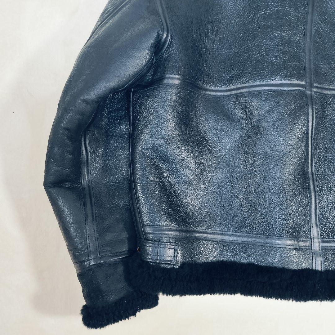 【極希少】AVIREX B-3 ムートンジャケット 黒 44 ビッグサイズ