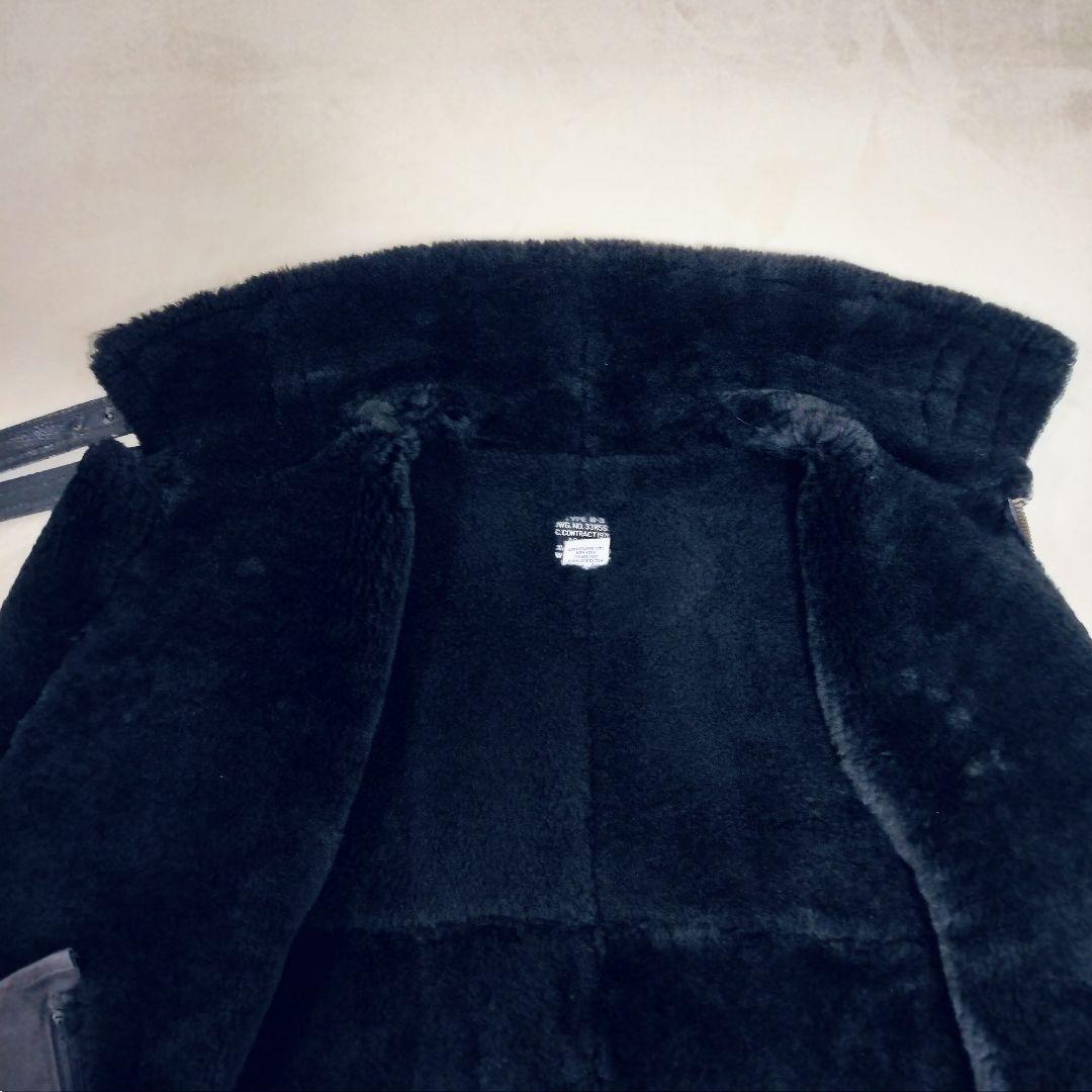 【極希少】AVIREX B-3 ムートンジャケット 黒 44 ビッグサイズ