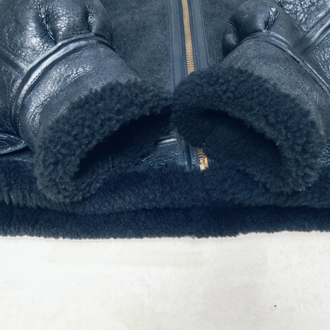 【極希少】AVIREX B-3 ムートンジャケット 黒 44 ビッグサイズ