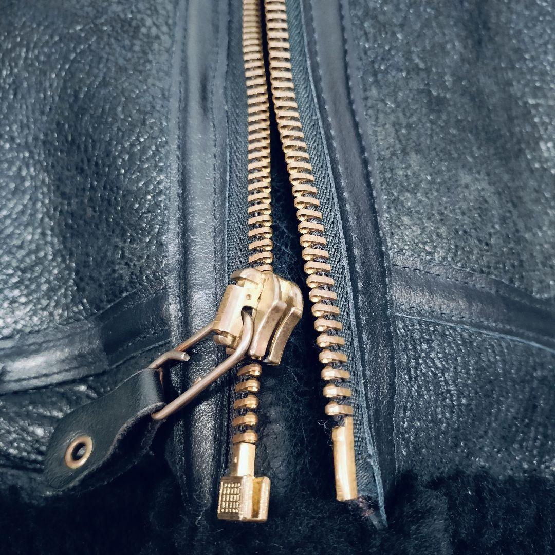 【極希少】AVIREX B-3 ムートンジャケット 黒 44 ビッグサイズ