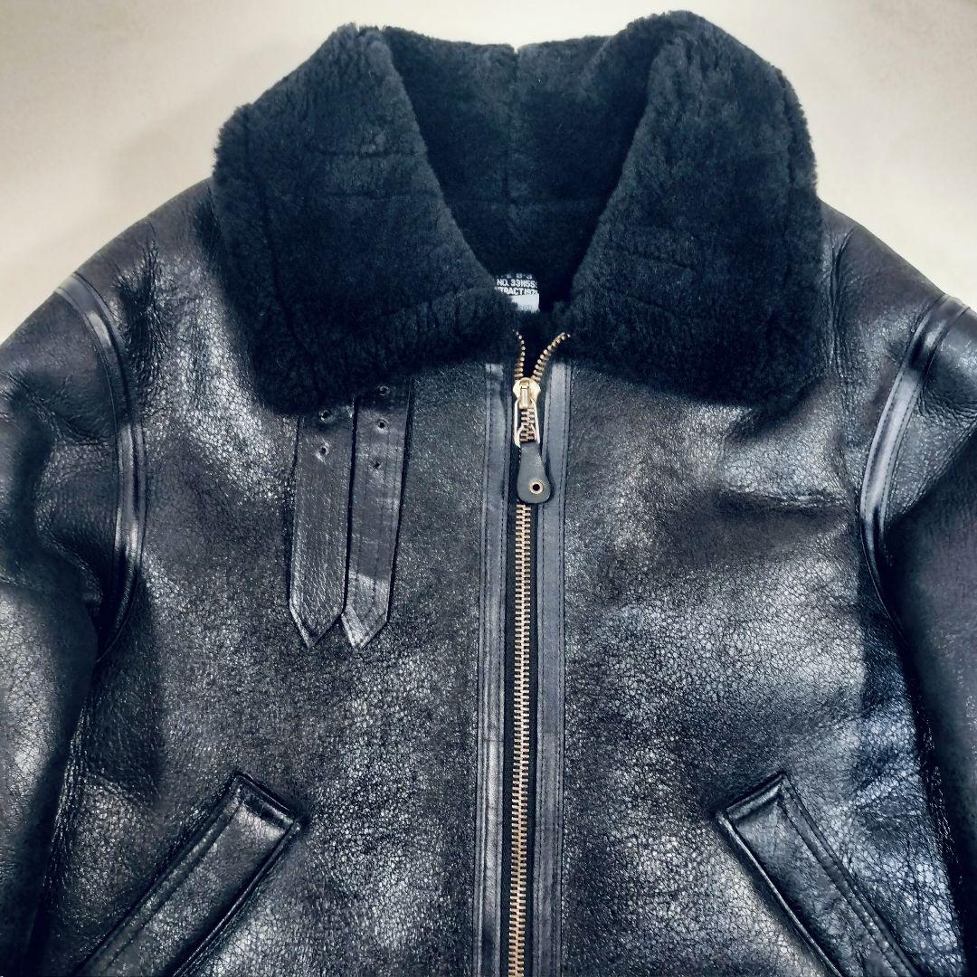 【極希少】AVIREX B-3 ムートンジャケット 黒 44 ビッグサイズ