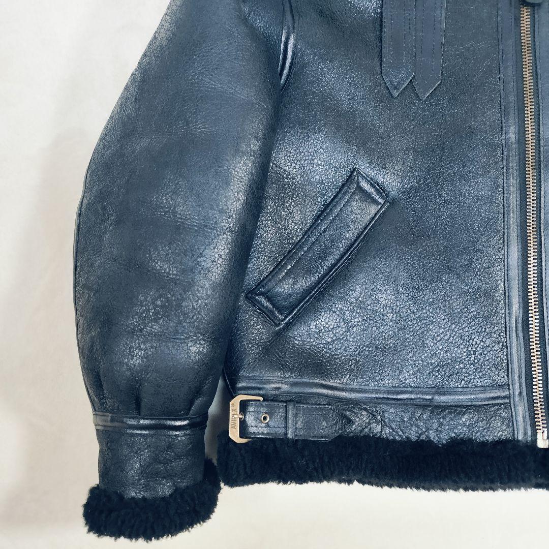 【極希少】AVIREX B-3 ムートンジャケット 黒 44 ビッグサイズ