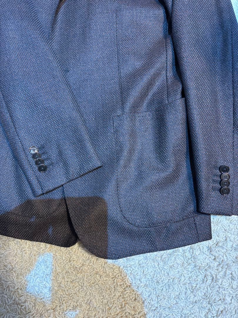 イタリア製 ブラウン ヘリンボーンブレザー