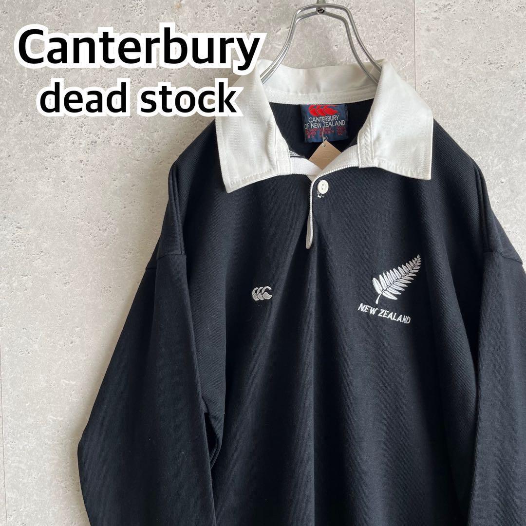オールド デッドストック カンタベリー オールブラックス 長袖 ラガーシャツ