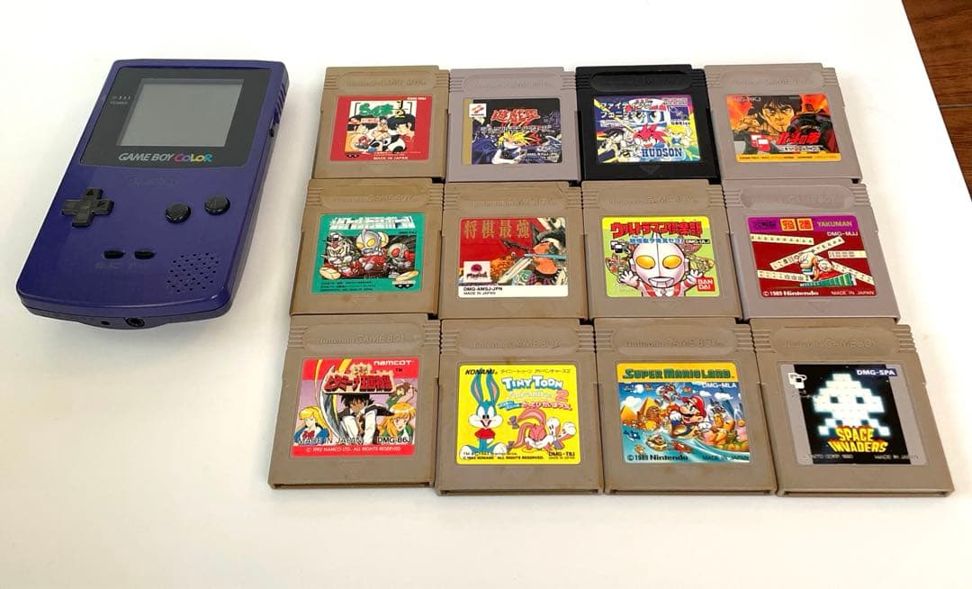 【動作確認済み】ゲームボーイカラー　パープル　ソフト12本セット
