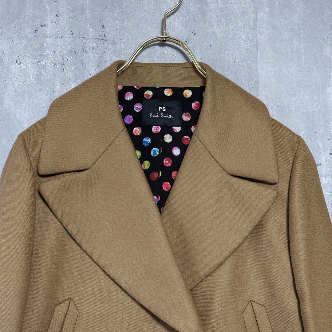 美品✨PS ポールスミス ダブルブレスト ウールPコート キャメル 42 ドット