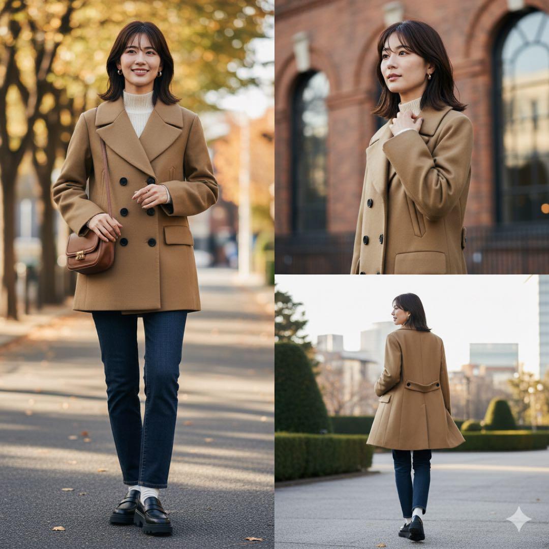 美品✨PS ポールスミス ダブルブレスト ウールPコート キャメル 42 ドット