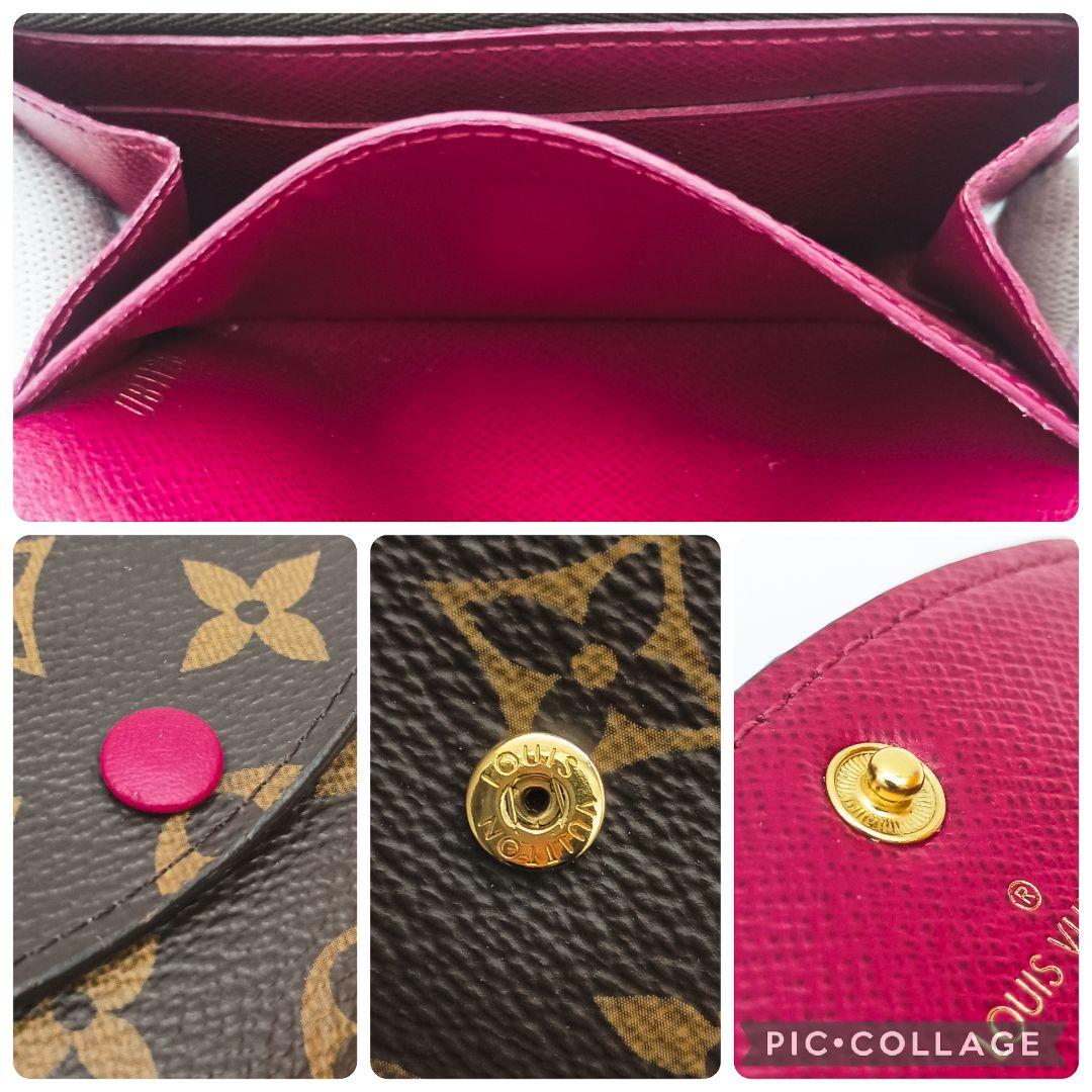 【美品S】ルイヴィトン　ポルトモネロザリ　モノグラム　フューシャ　ケース