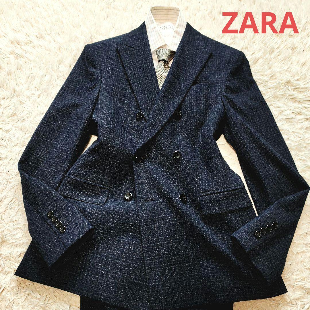 【専用】ZARA セットアップ スーツ ダブルブレスト ネイビー チェック