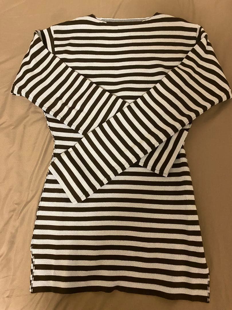 ［新品未使用］SHISHIKUI boda サックス×ブラウン ボーダー長袖