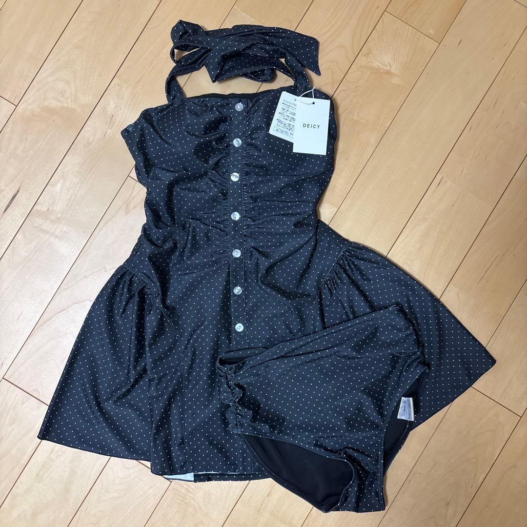 【新品未使用】DEICYドットワンピスイムウェア