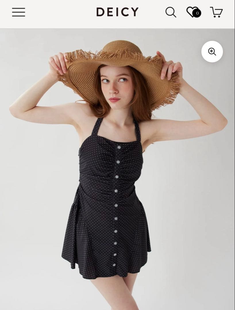 【新品未使用】DEICYドットワンピスイムウェア