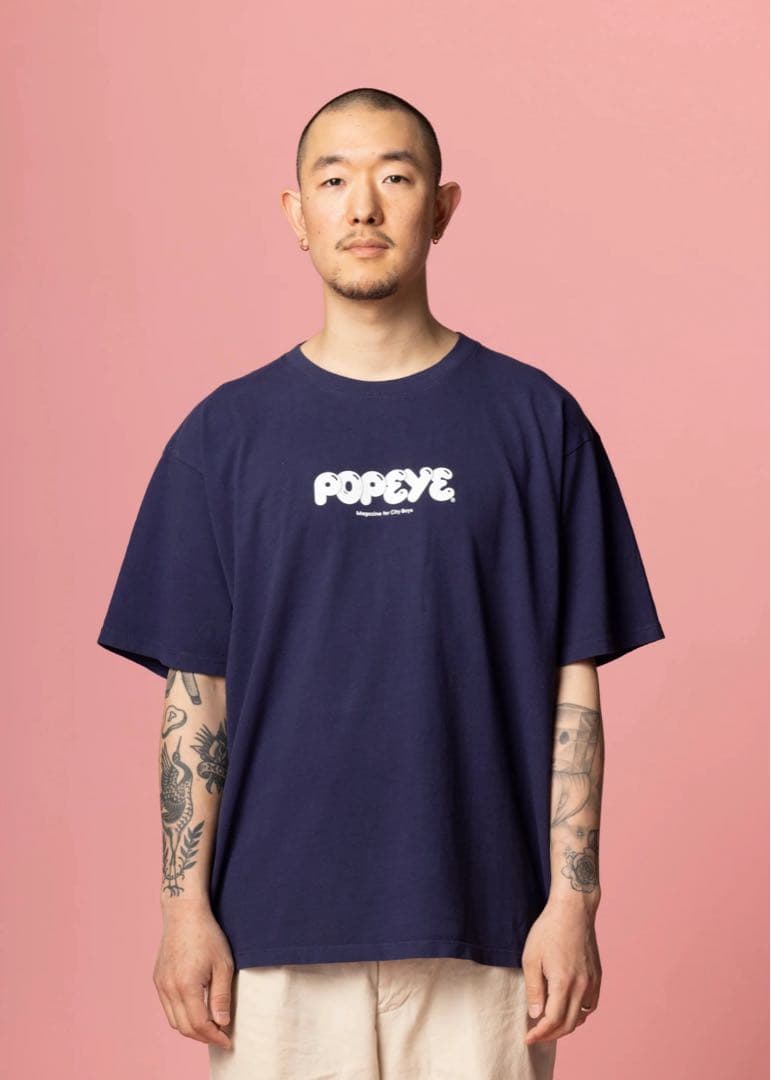 POPEYE MAGAZINE Tシャツ　ネイビー　Lサイズ　ポパイ
