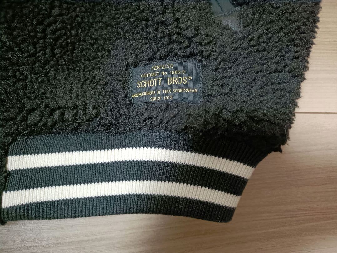 schott ボアフリーススタジャン　刺繍ロゴ　Mサイズ