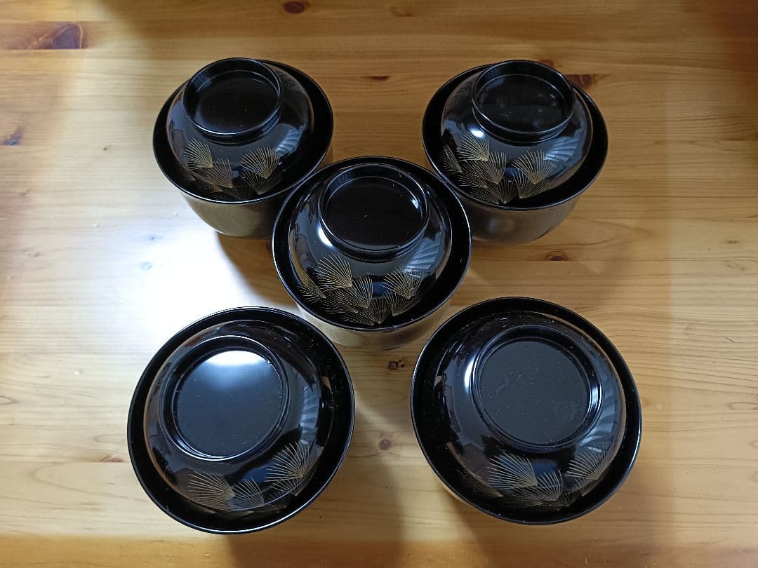 りんどう　輪島塗　汁椀5個セット