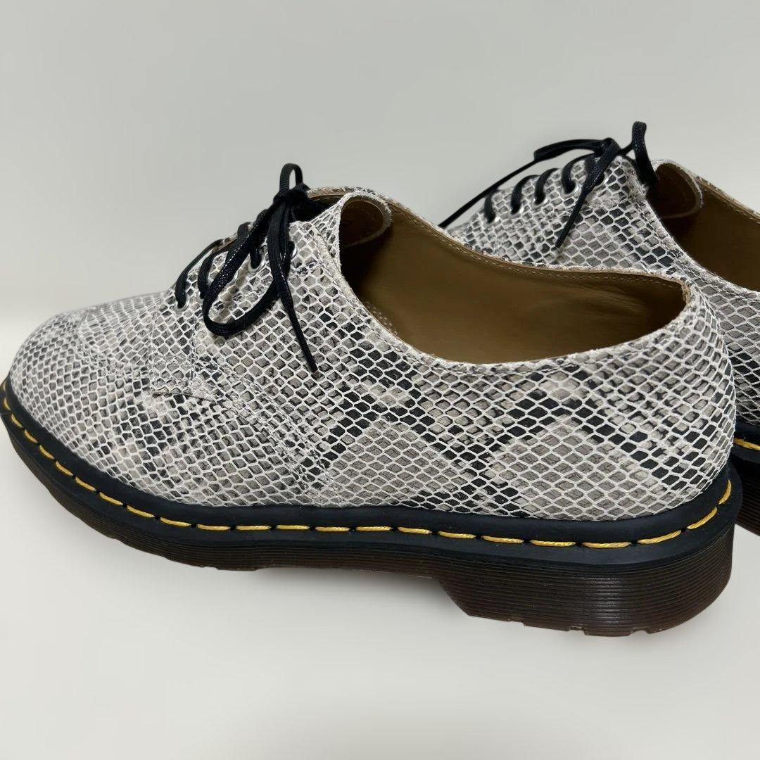 ドクターマーチン 3ホール スネーク柄 レザーシューズ 26cm ホワイト