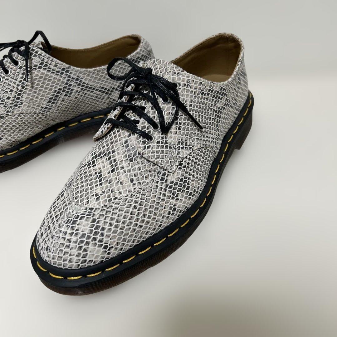 ドクターマーチン 3ホール スネーク柄 レザーシューズ 26cm ホワイト