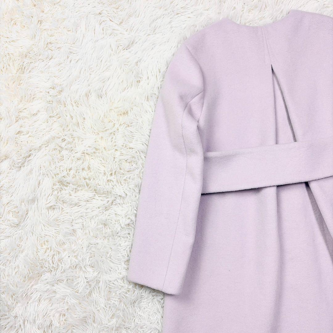 【美品】セルフォード　celford バックタックノーカラーウールコート　ロング