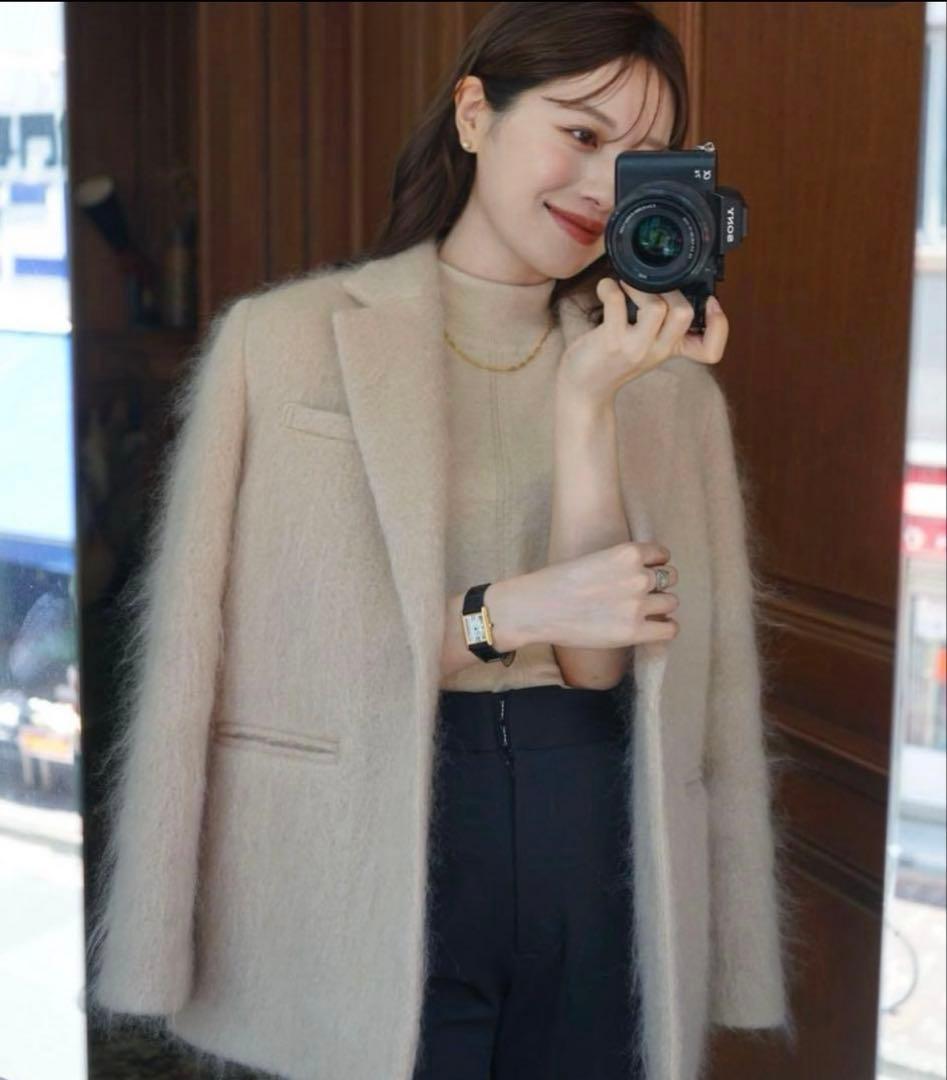 【タグ付】【NOBLE×L'AUBE BLANC】モヘアMIXシャギージャケット