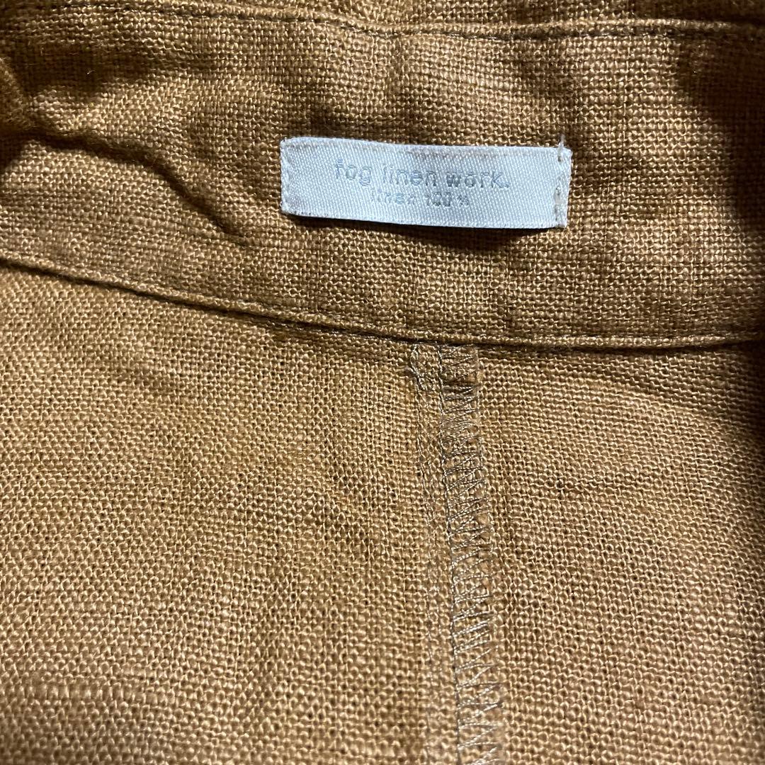 フォグリネンコート　レンガ色美品