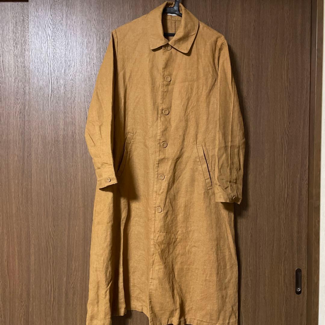 フォグリネンコート　レンガ色美品