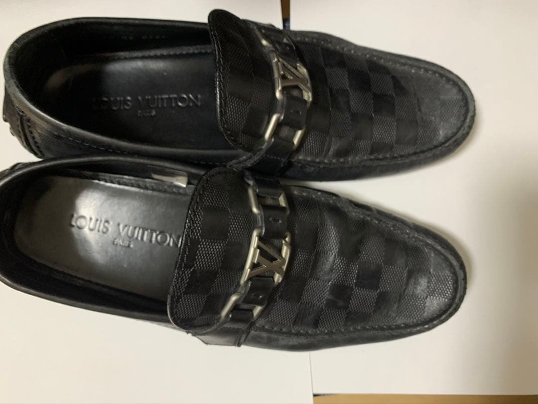 最終価格ルイヴィトン ローファー ダミエ ホッケンハイム レザーサイズ7 1/2