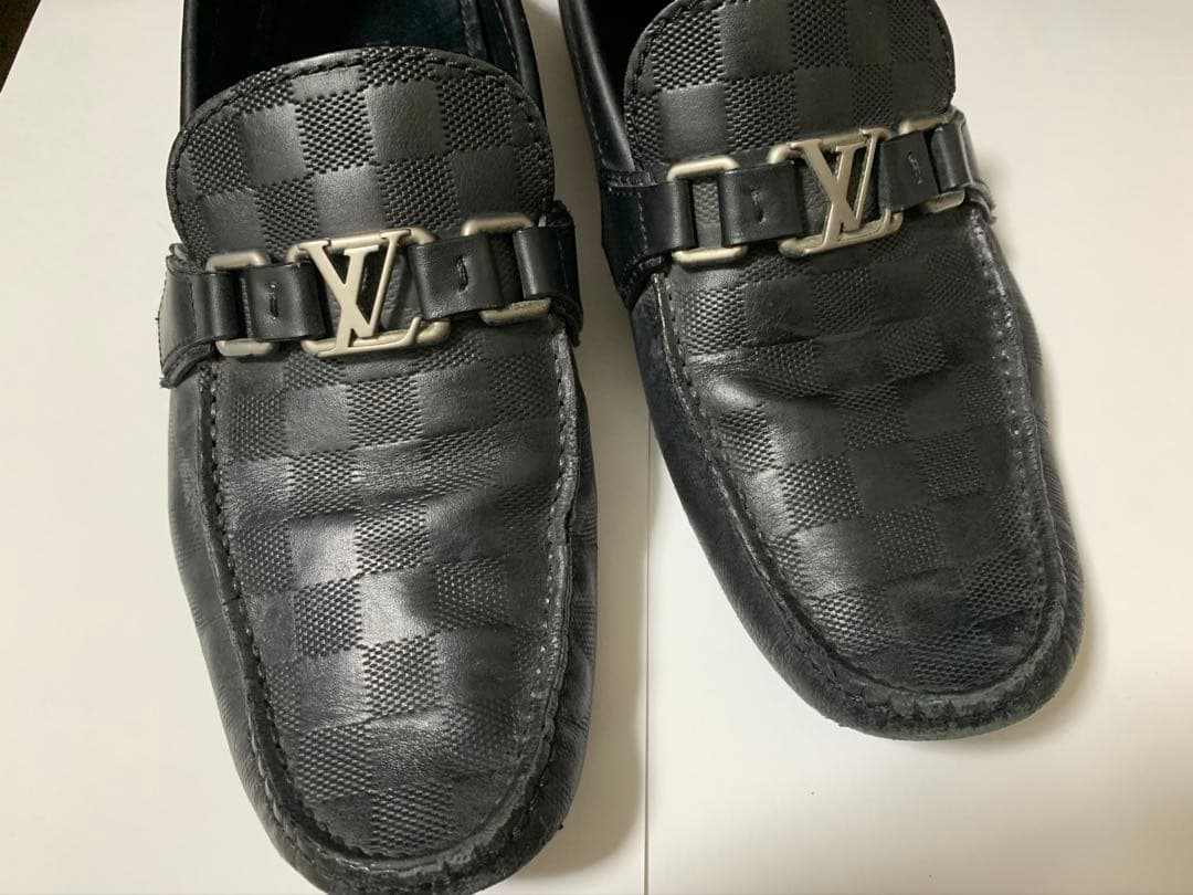 最終価格ルイヴィトン ローファー ダミエ ホッケンハイム レザーサイズ7 1/2