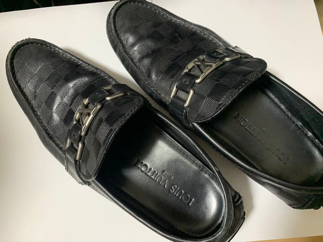 最終価格ルイヴィトン ローファー ダミエ ホッケンハイム レザーサイズ7 1/2