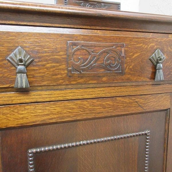 イギリス アンティーク 家具 ミラーバックサイドボード 食器棚 英国 6826d