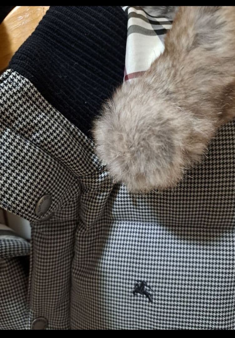 千鳥格子柄ダウンベスト　バーバリーブラックレーベル