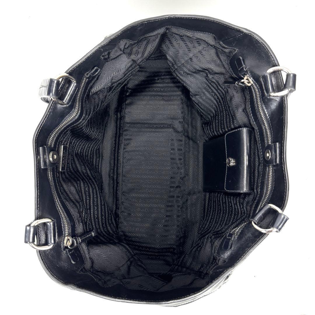 美品✨ PRADA プラダ ハンドバッグ 肩掛け ブラック ビジネスバッグ