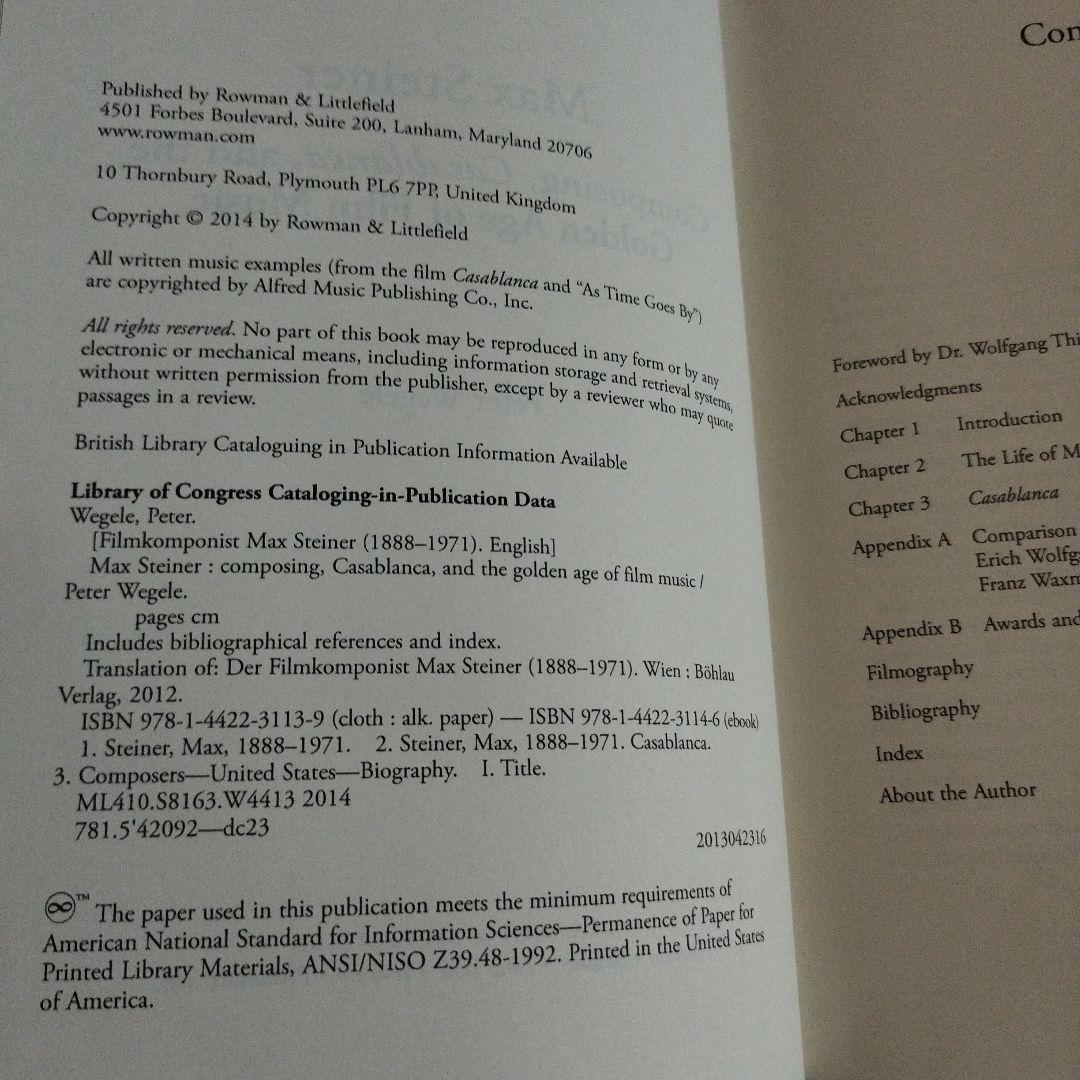 アート・デザイン・音楽 Max Steiner: Composing Casablanca