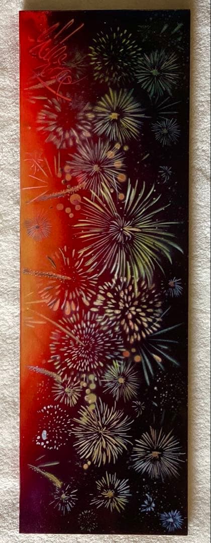 スプレーアートエデン　原画　ウッドアート　金魚と花火2枚セット