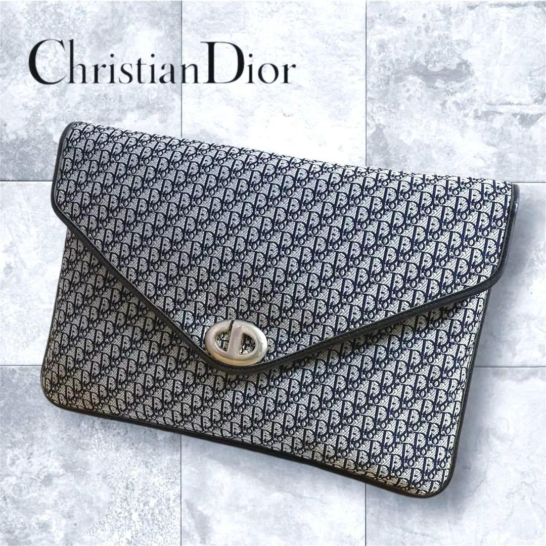 クリスチャンディオール トロッター クラッチバッグ セカンドバッグ ネイビー